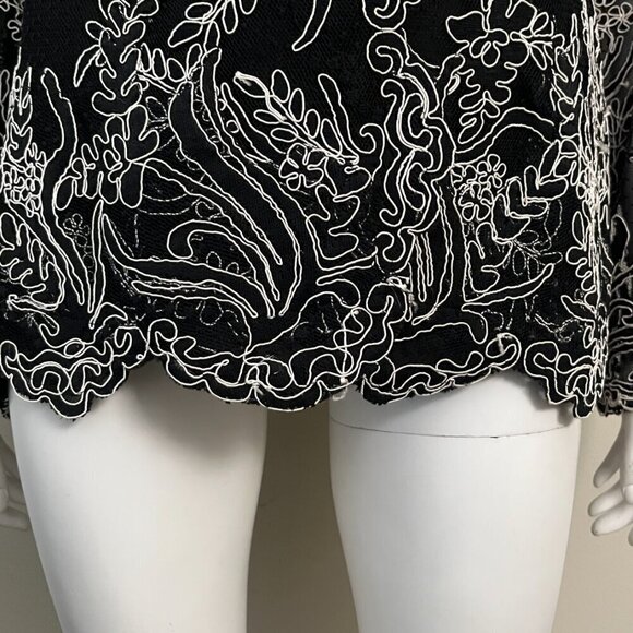 VICTOR COSTA GUIPURE SCALLOPED TRIM JACKET 14 XXL - Picture 6 of 9